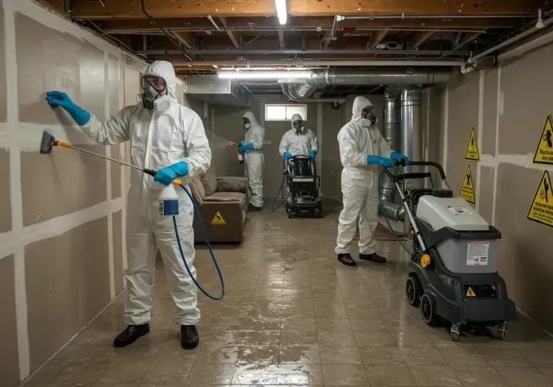 Basement Moisture Removal and Structural Drying process in Wahpeton, ND